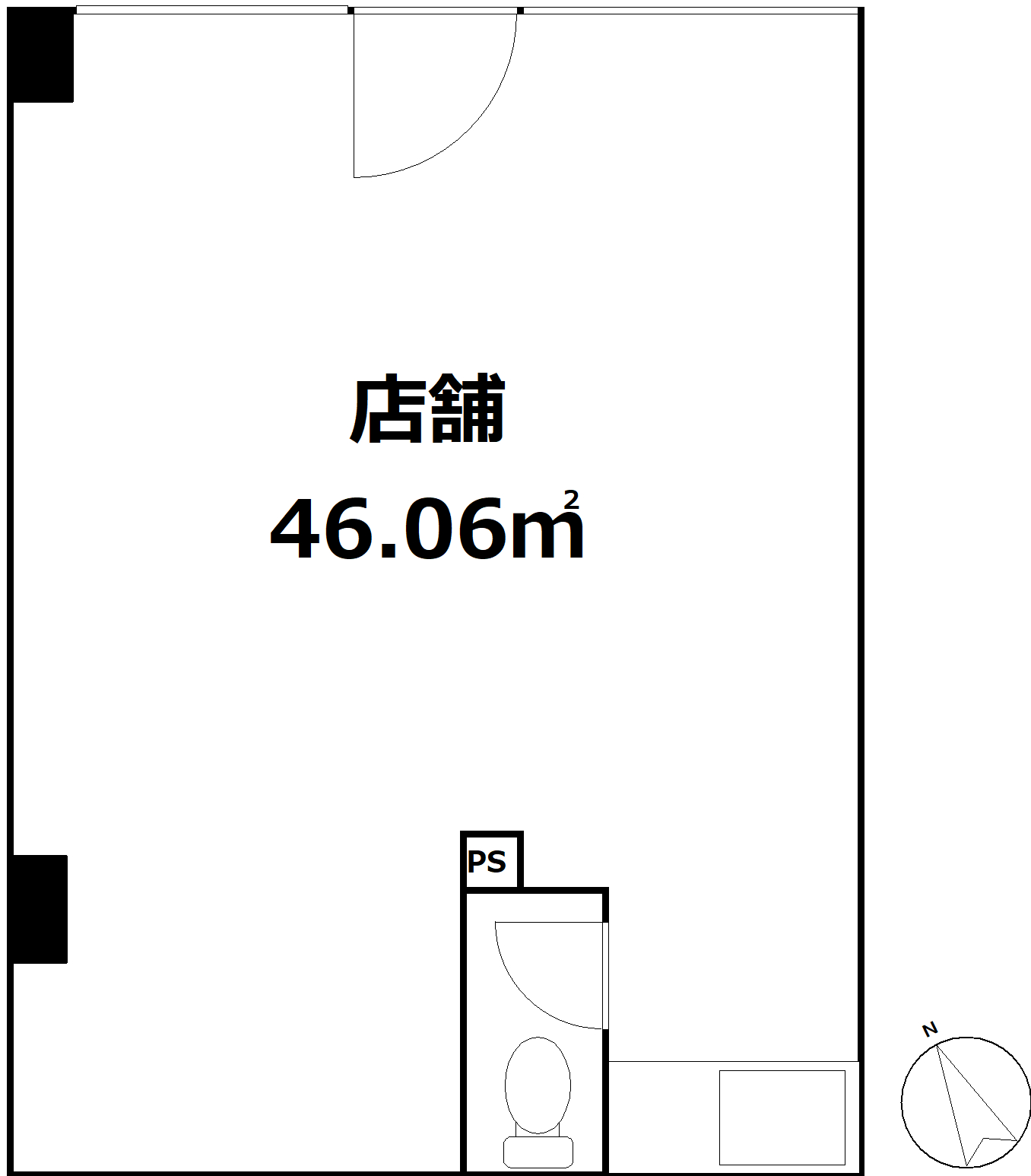 豊島区高田一丁目　投資用区分店舗-間取り